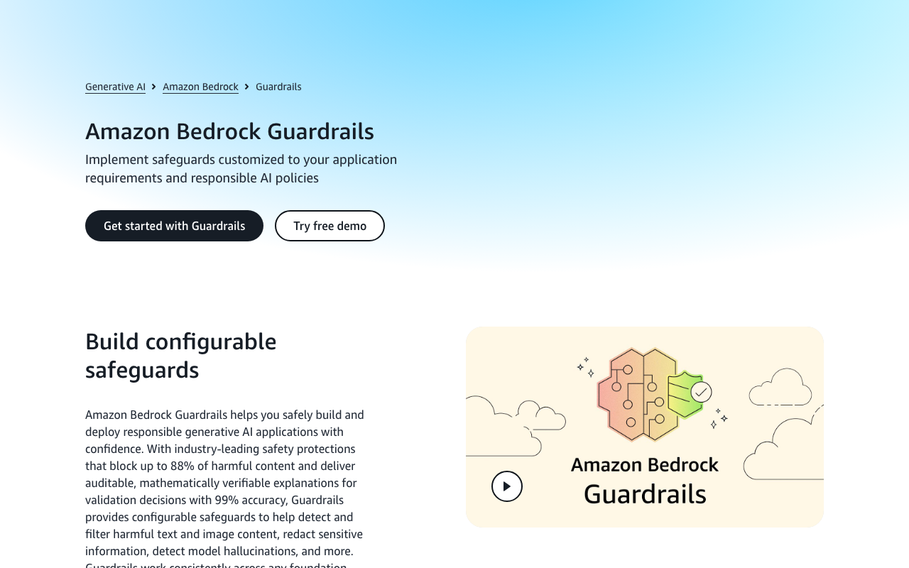 Amazon Bedrock Guardrails homepage