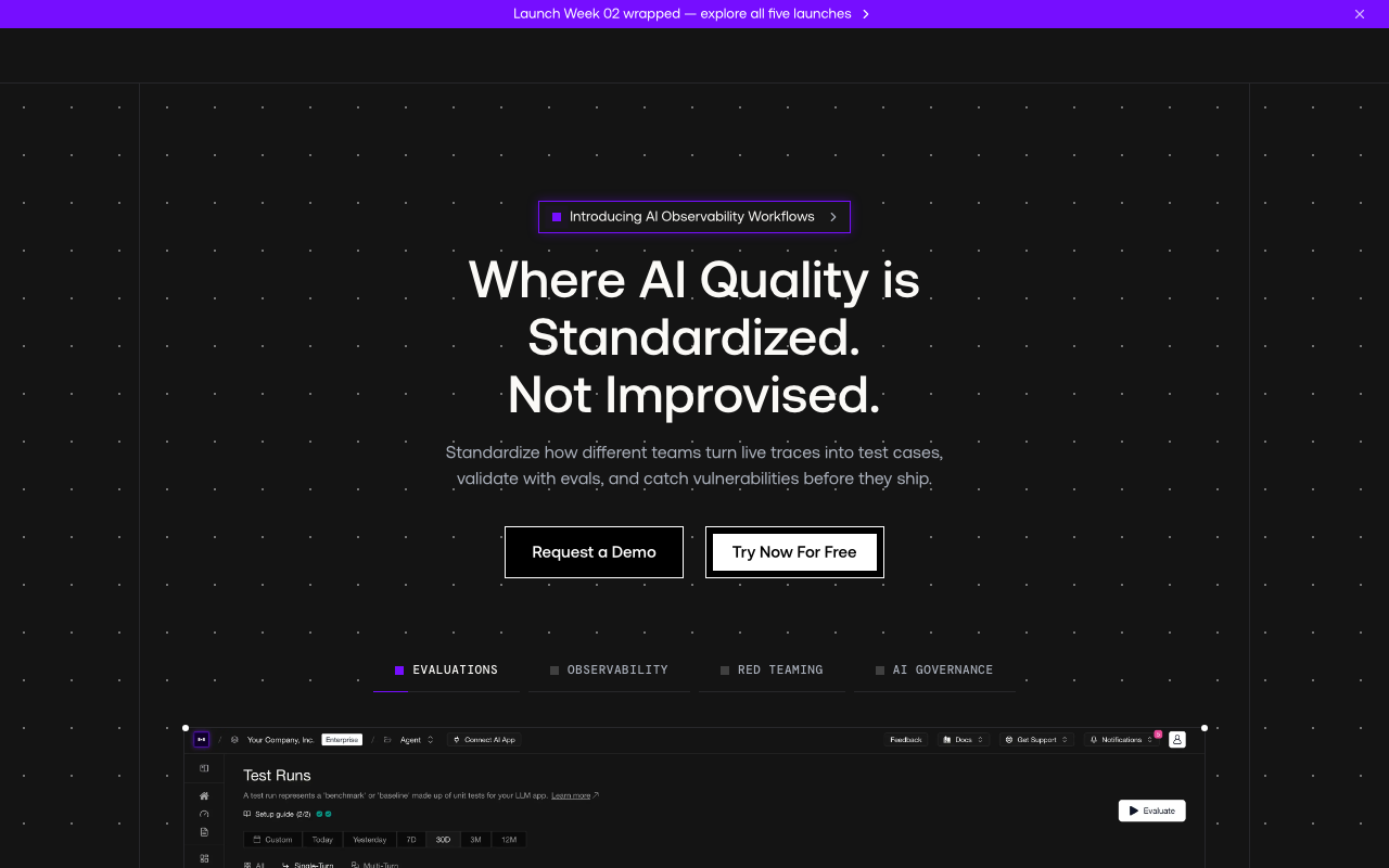 Confident AI homepage