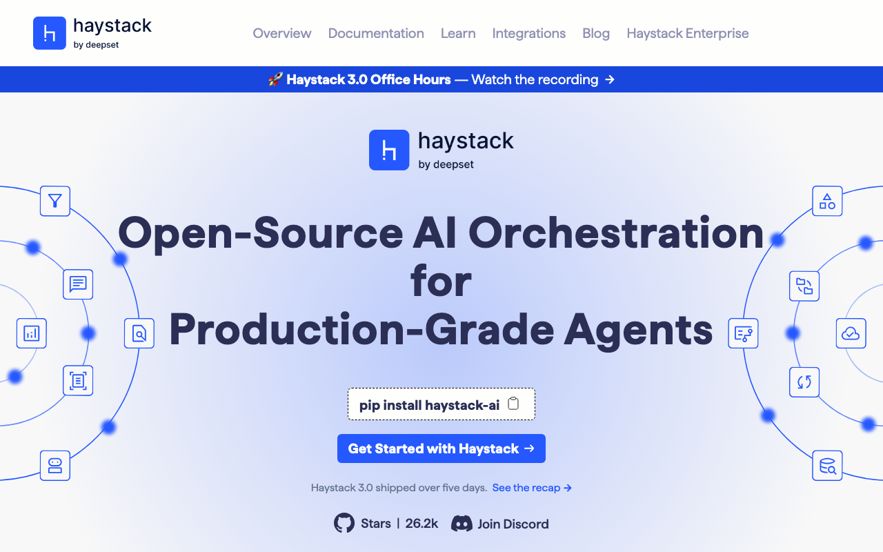 Haystack homepage