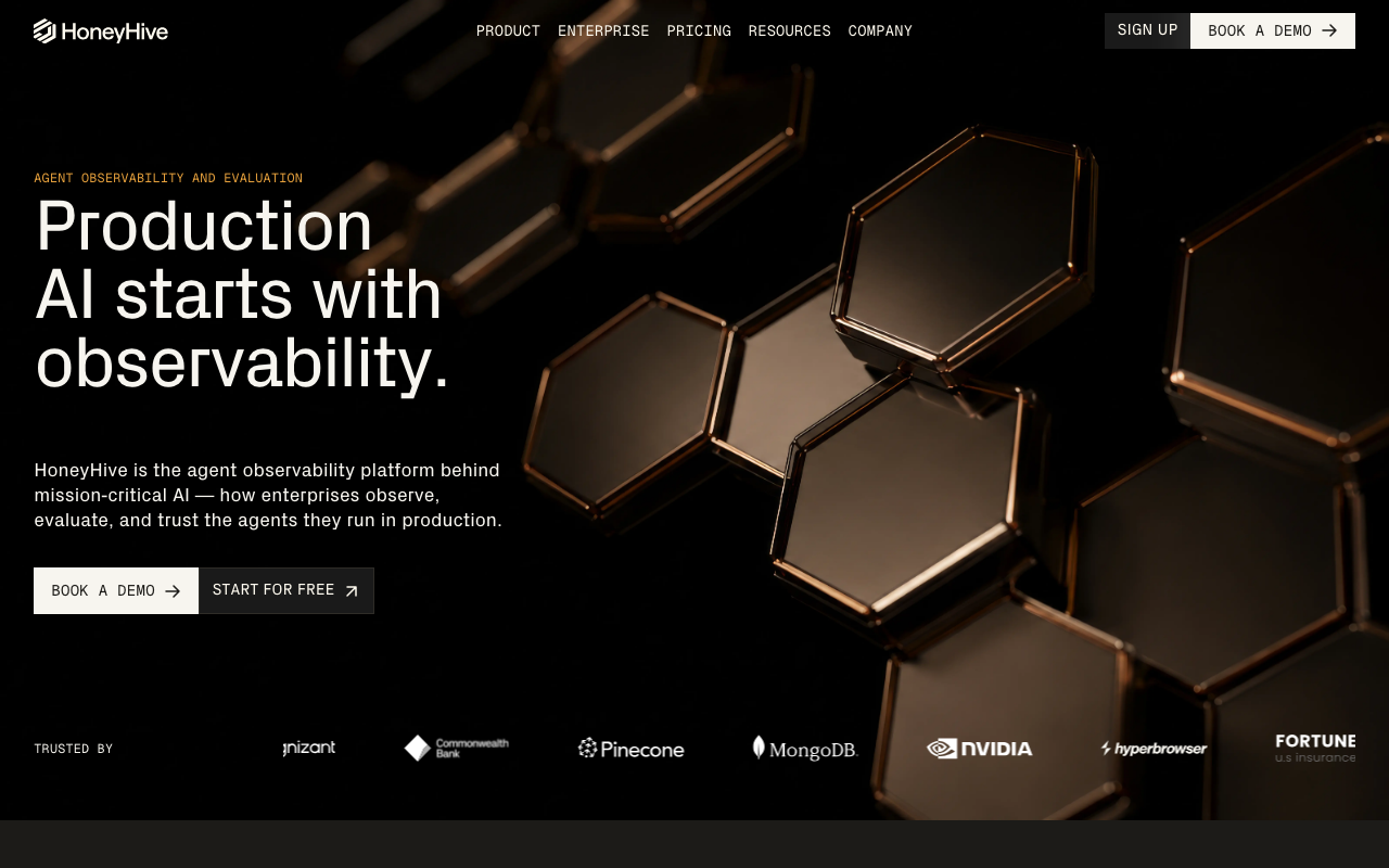 HoneyHive homepage