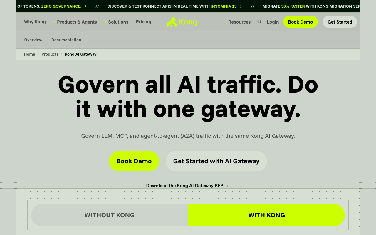 Kong AI Gateway homepage
