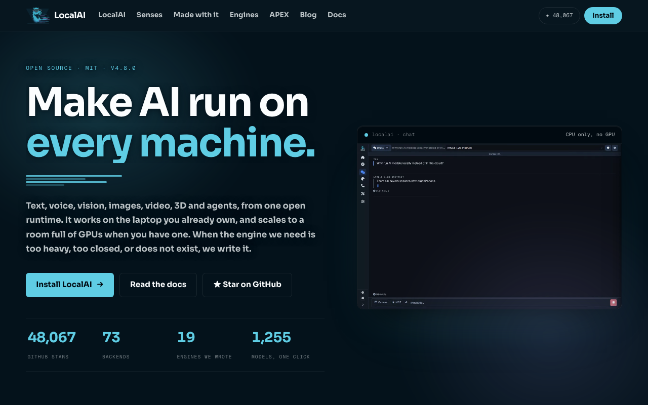 LocalAI homepage