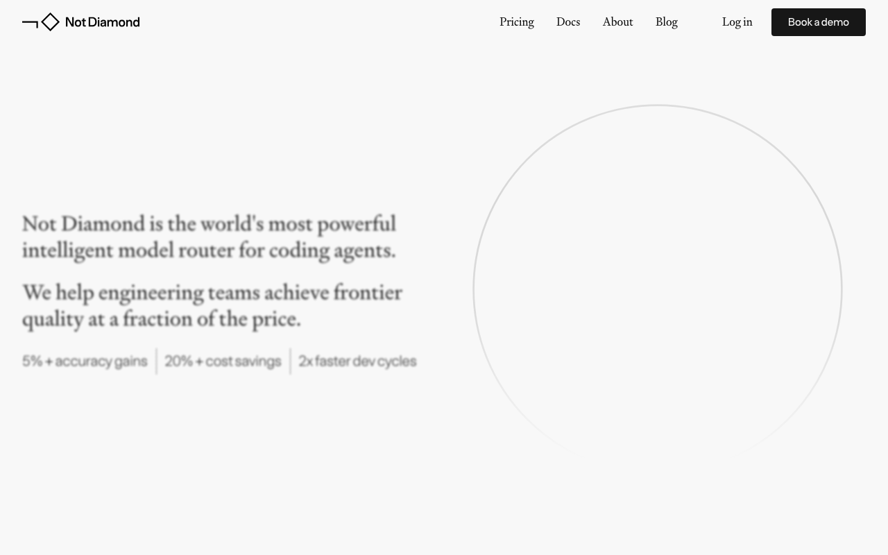 Not Diamond homepage