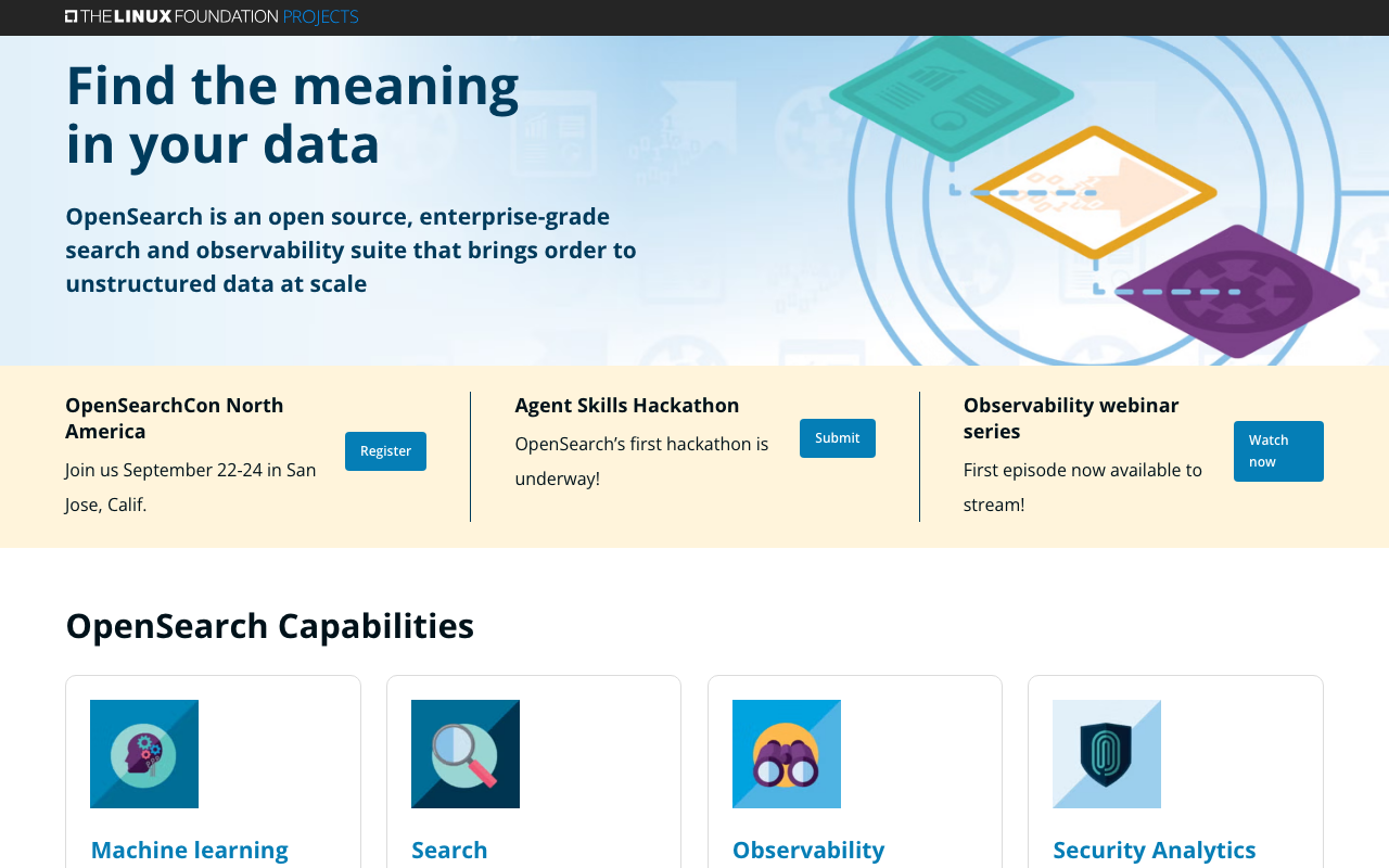 OpenSearch homepage