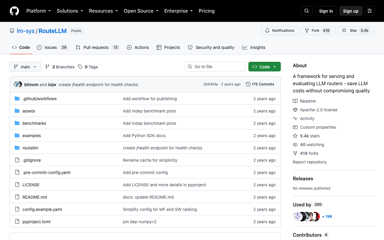 RouteLLM homepage
