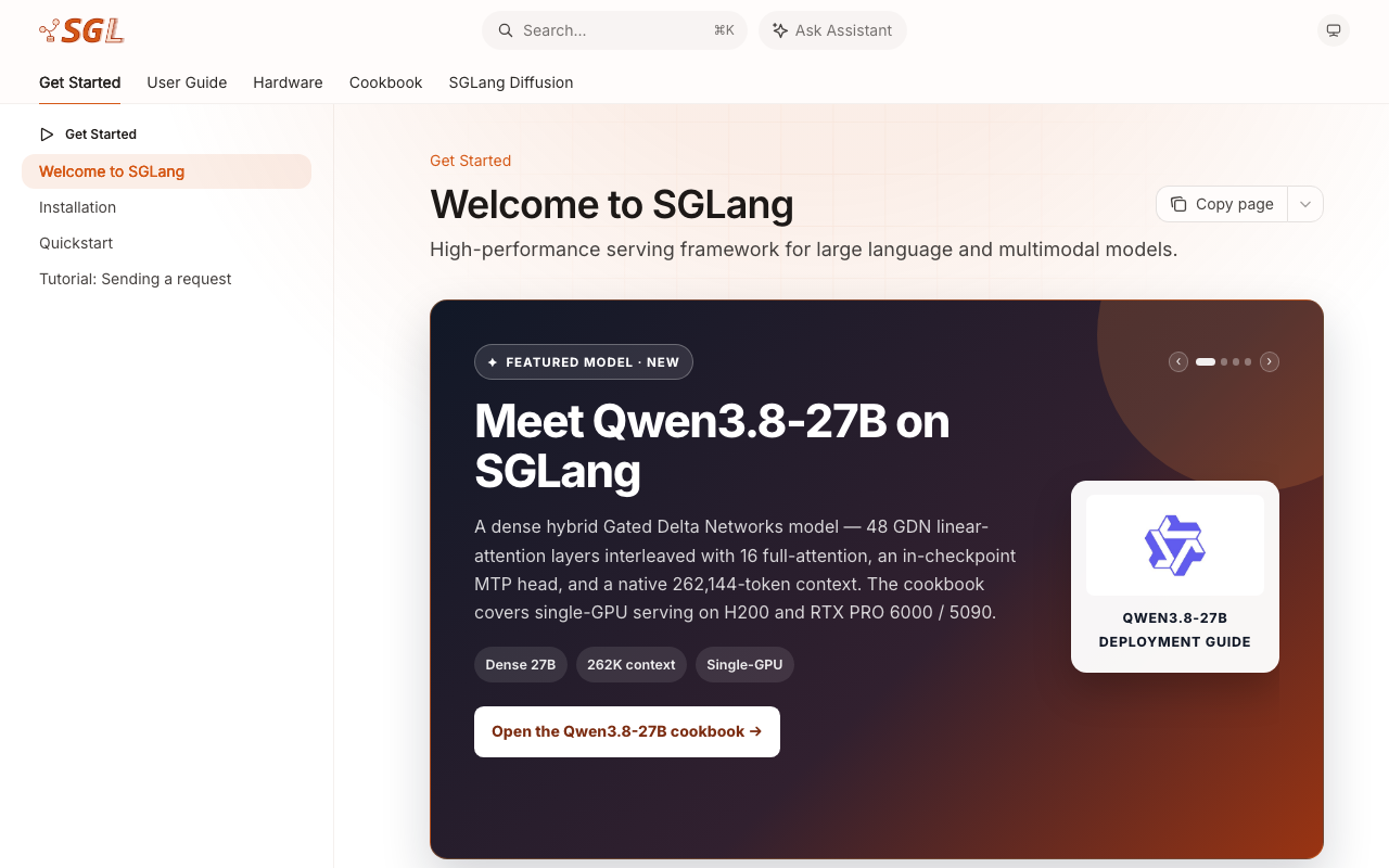 SGLang homepage