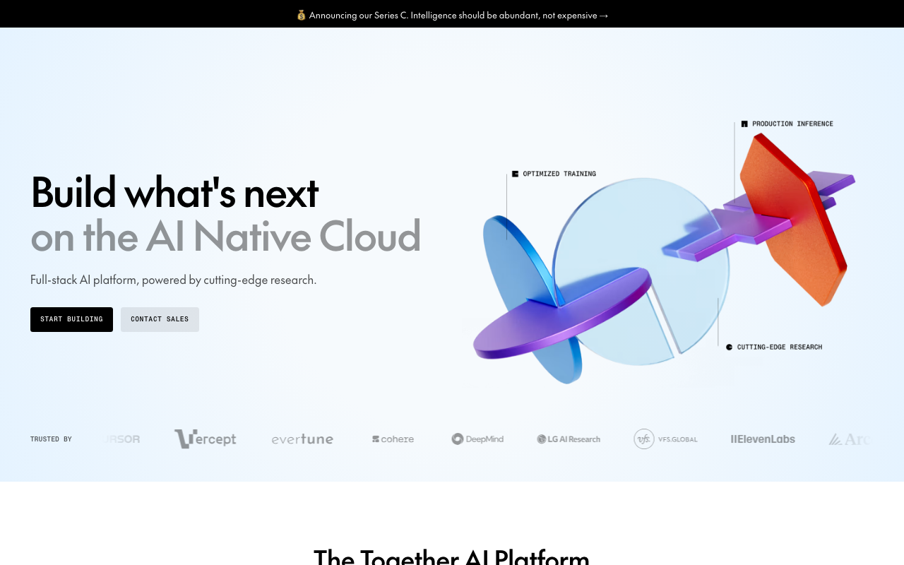 Together AI homepage