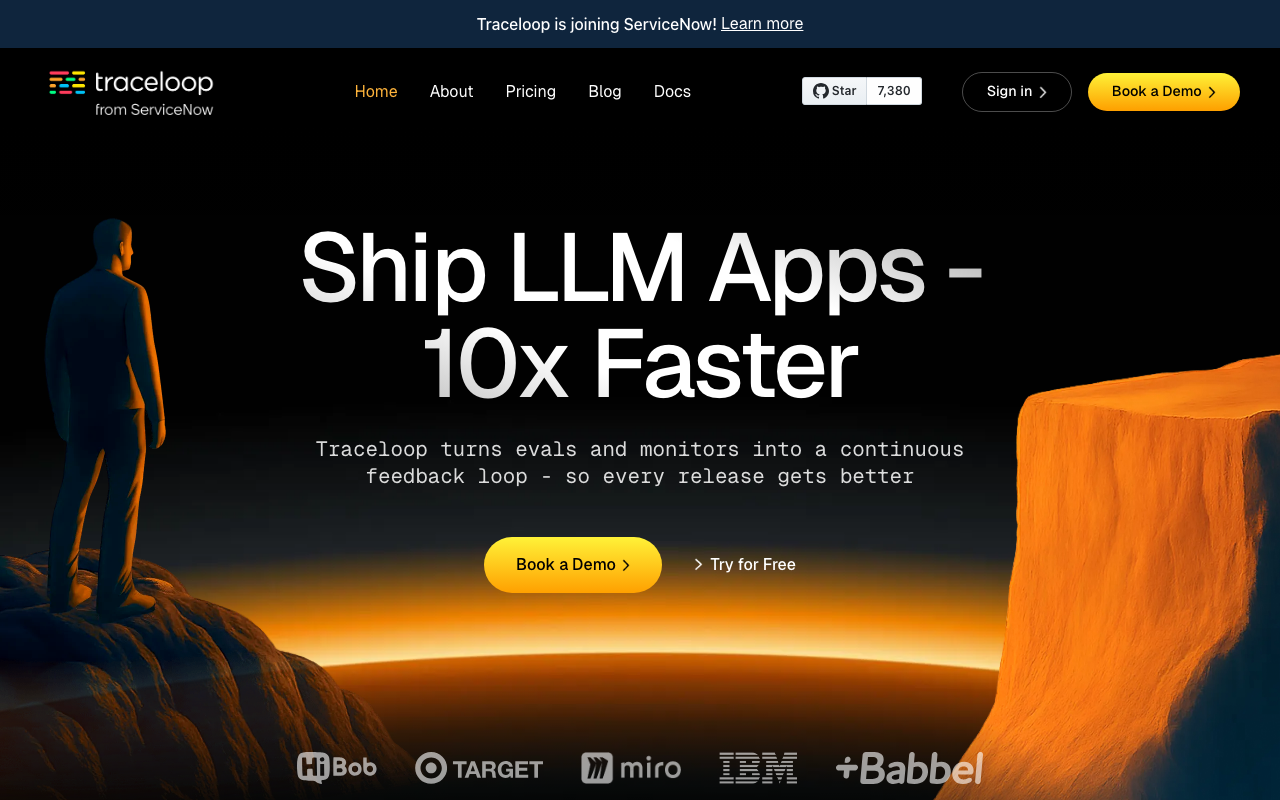 Traceloop homepage