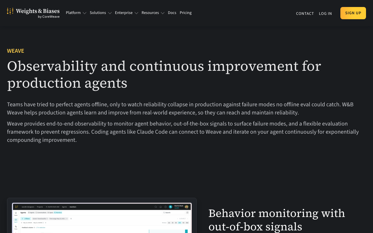 W&B Weave homepage