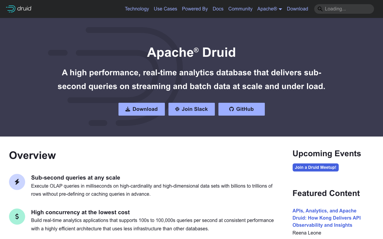 Apache Druid homepage