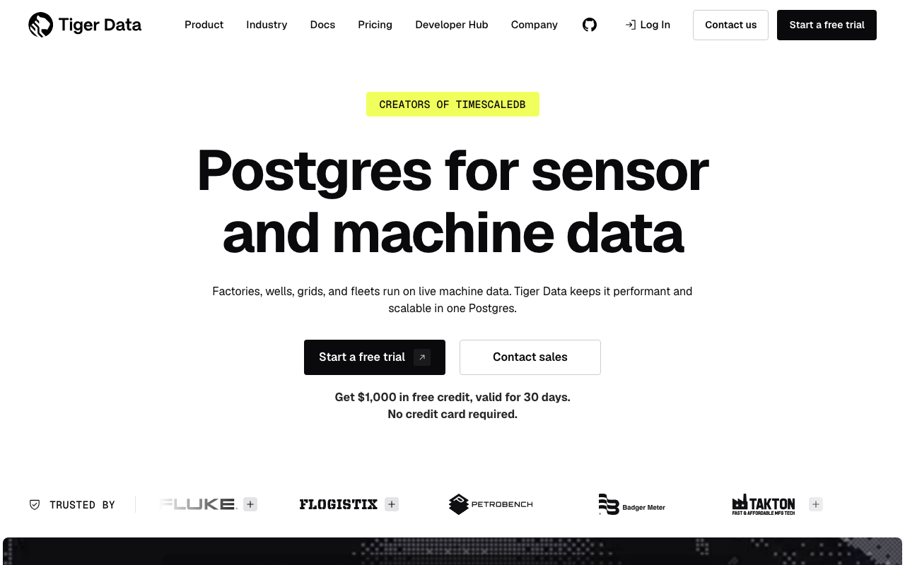 Tiger Data homepage