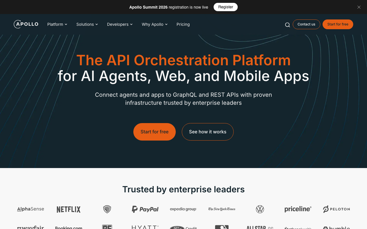 Apollo GraphQL homepage
