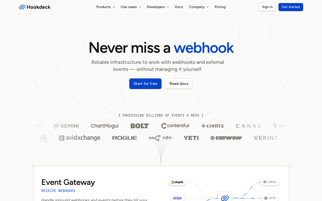 Hookdeck homepage