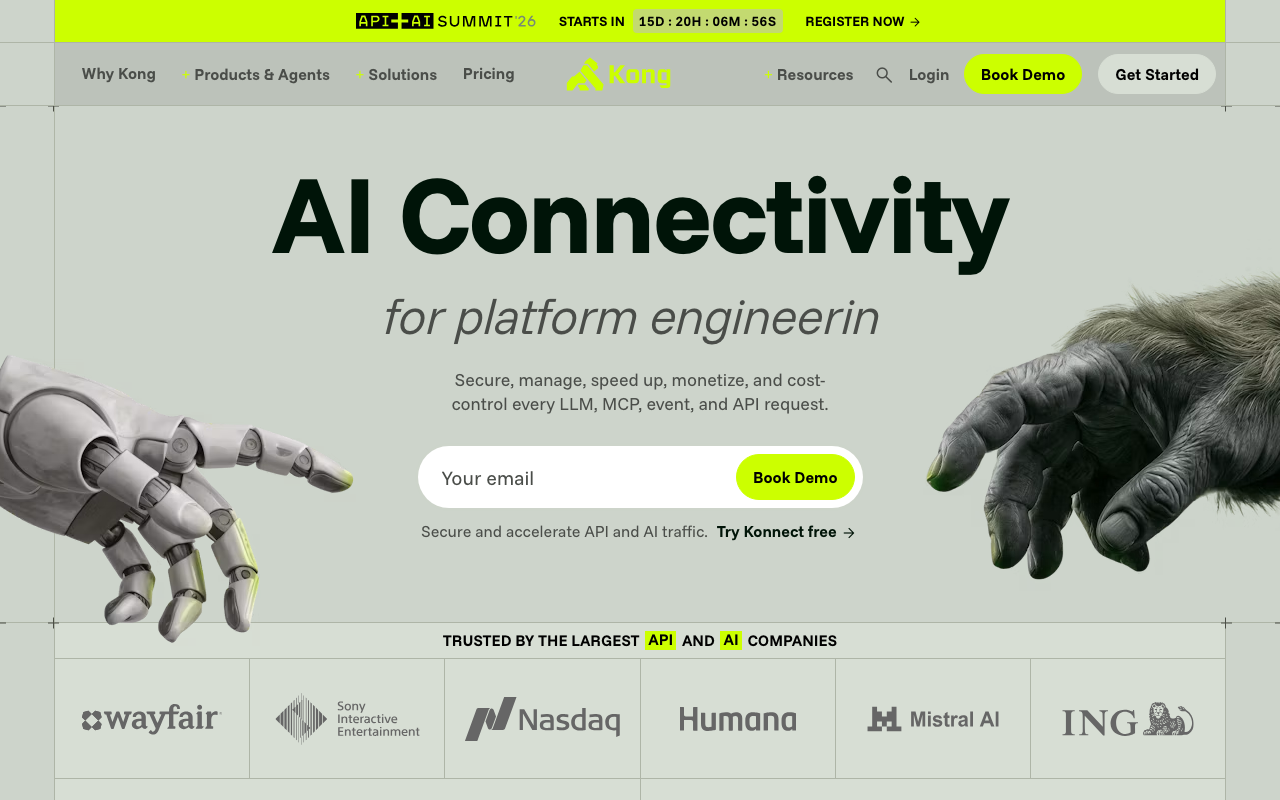 Kong homepage
