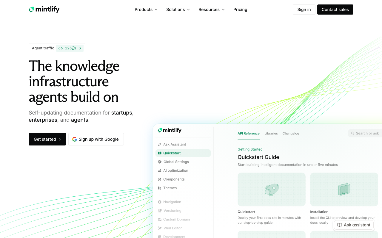 Mintlify homepage