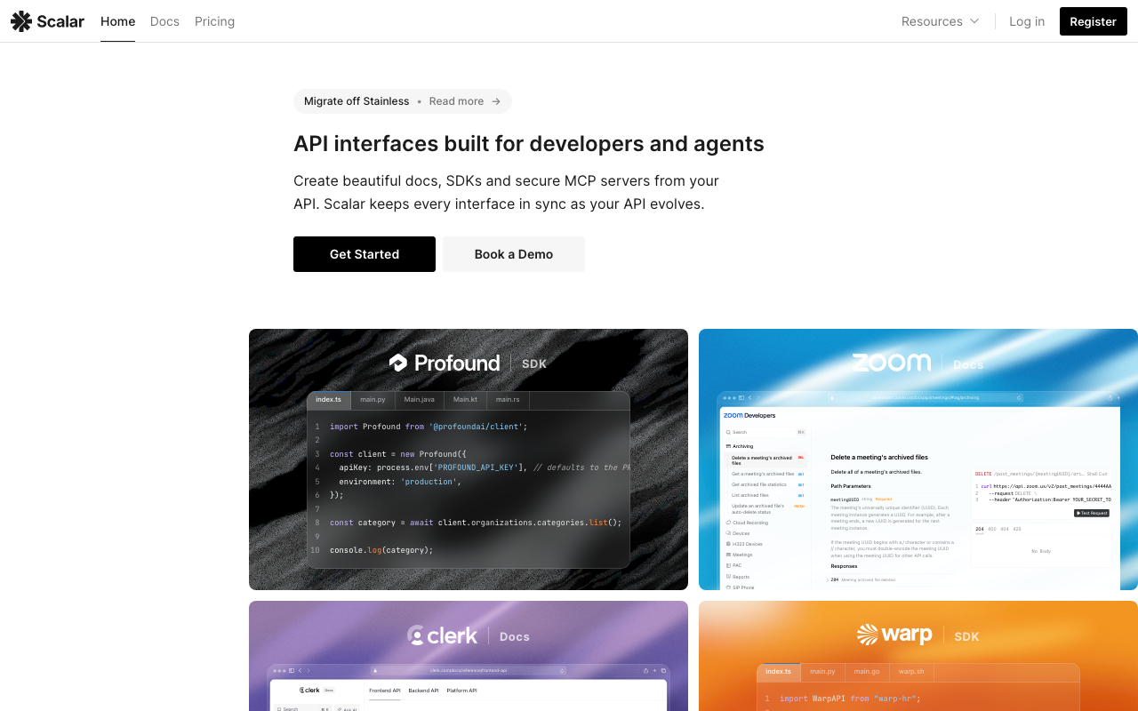Scalar homepage