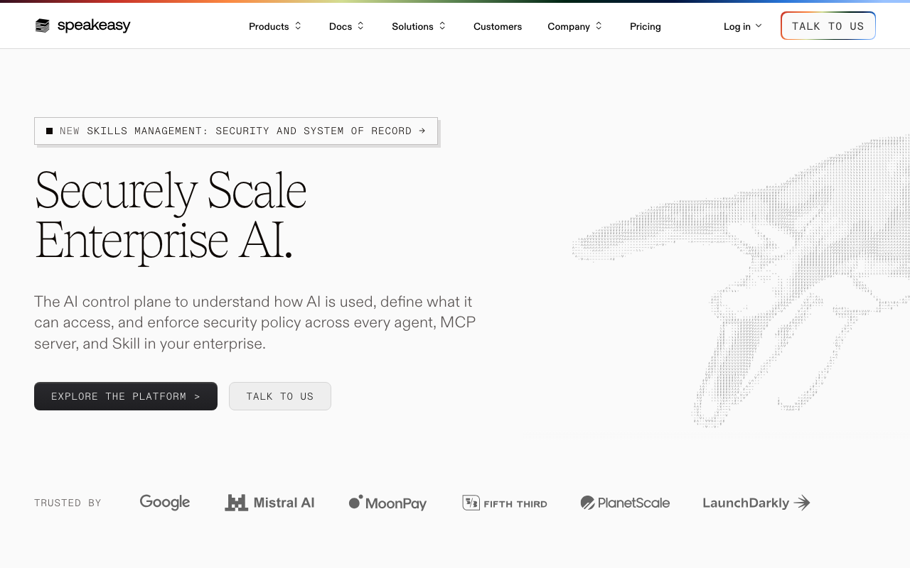 Speakeasy homepage