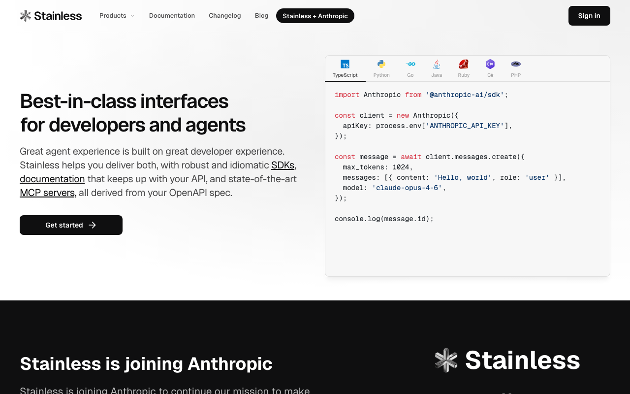 Stainless homepage