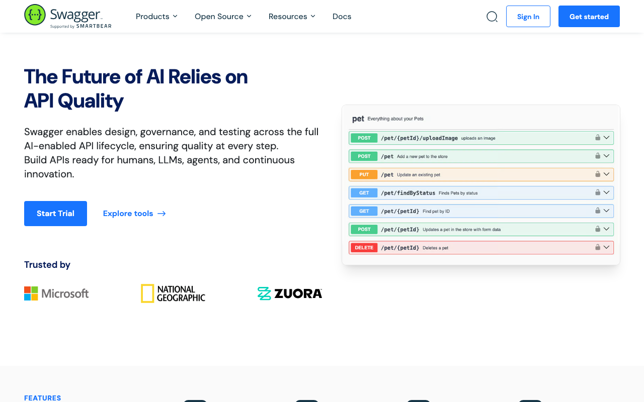 Swagger UI homepage