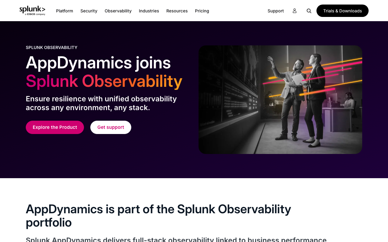 AppDynamics homepage
