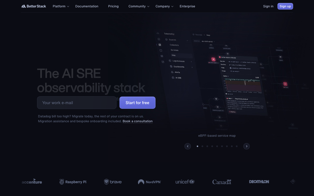 Better Stack homepage