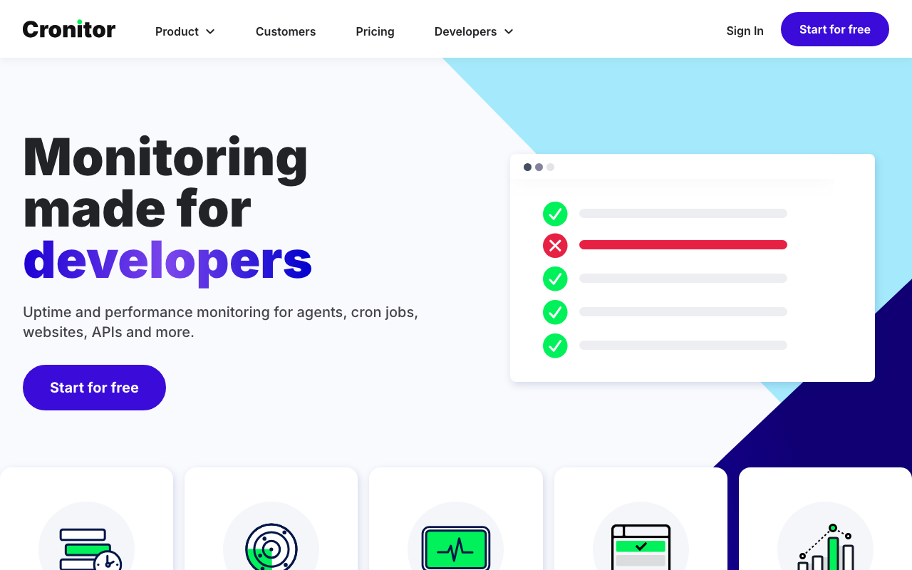 Cronitor homepage