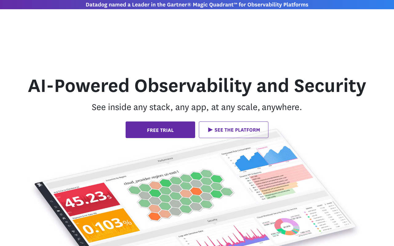 Datadog homepage