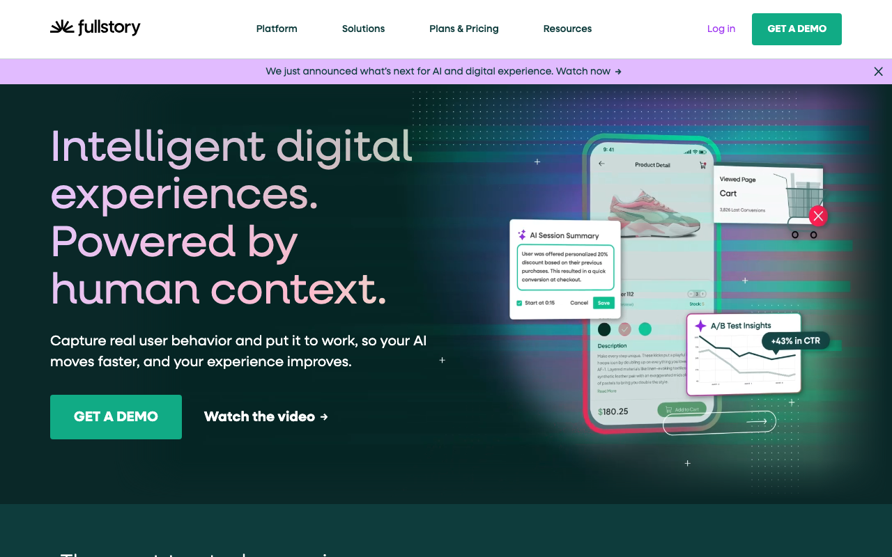 FullStory homepage