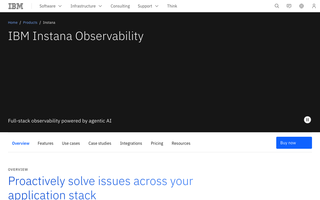 IBM Instana homepage