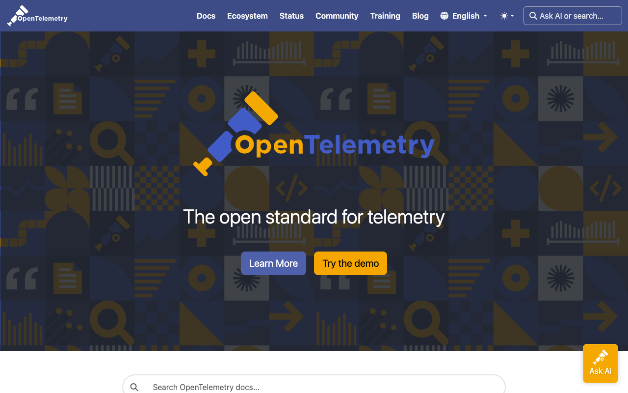 OpenTelemetry homepage