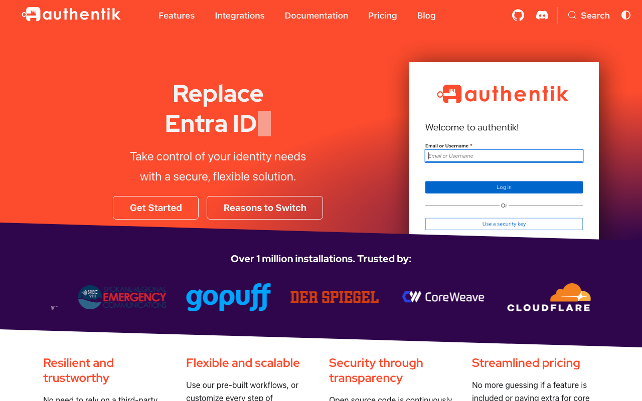 Authentik homepage