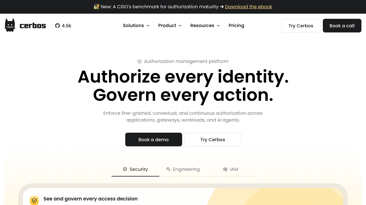 Cerbos homepage