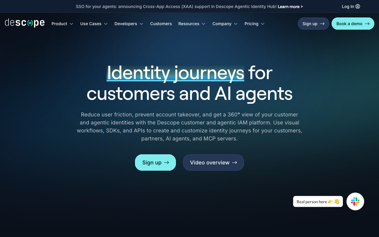 Descope homepage