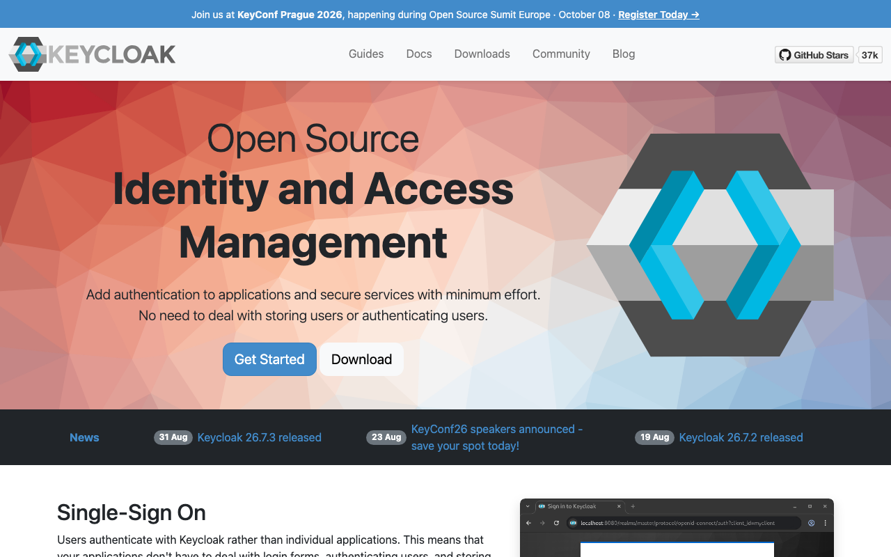 Keycloak homepage