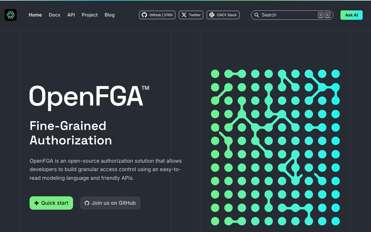 OpenFGA homepage