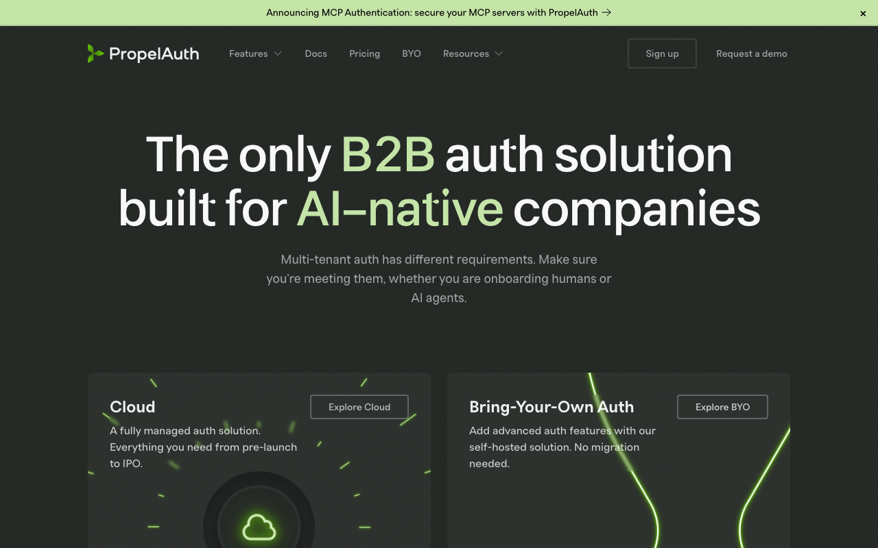 PropelAuth homepage