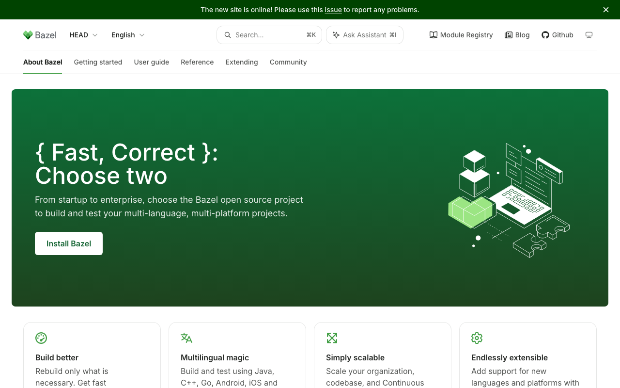 Bazel homepage