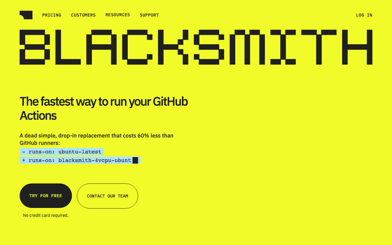 Blacksmith homepage