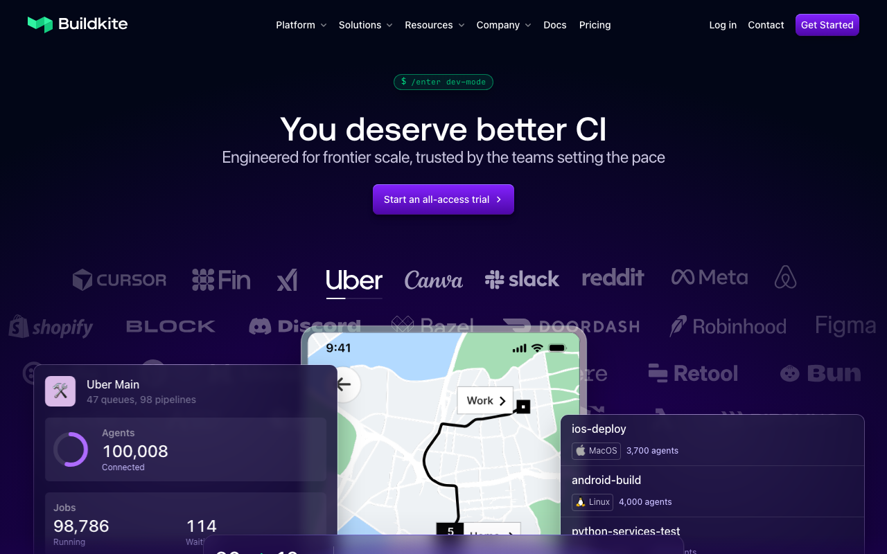 Buildkite homepage