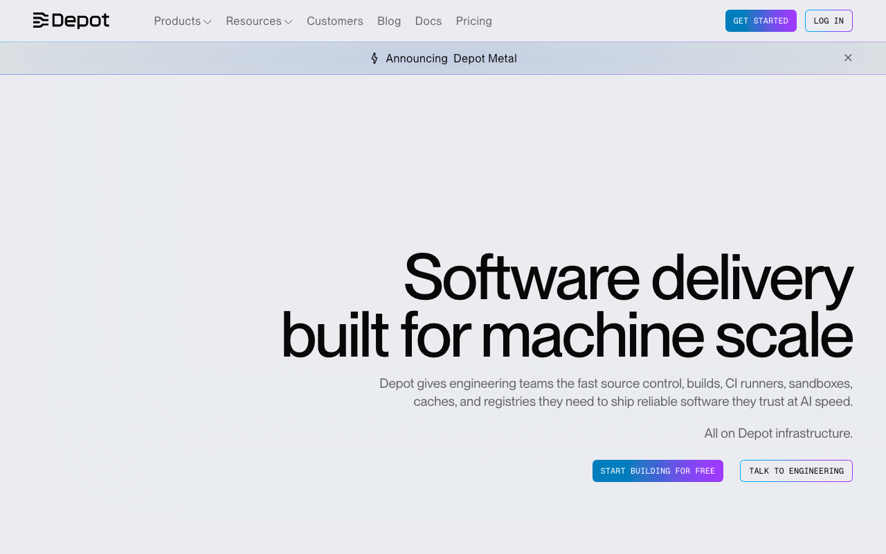 Depot homepage
