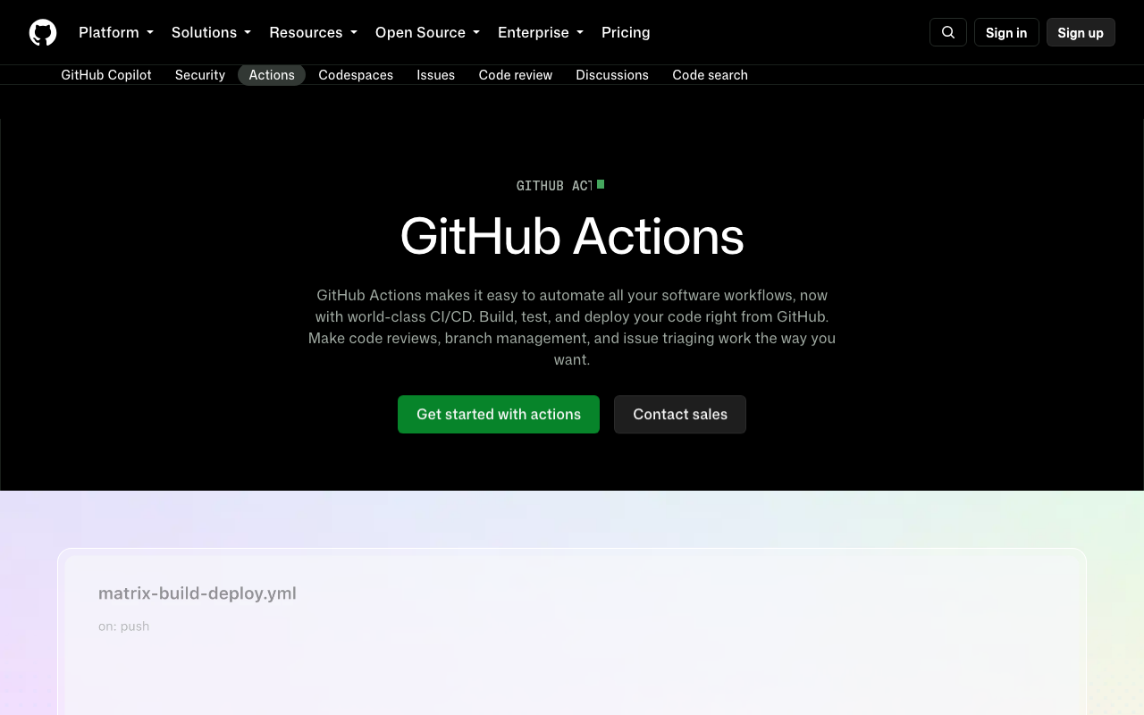 GitHub Enterprise homepage
