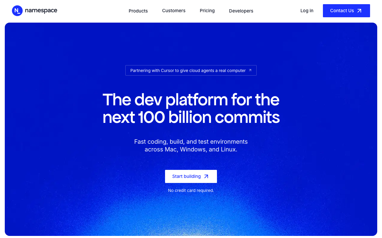 Namespace homepage