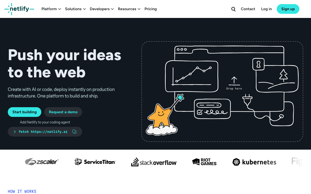 Netlify homepage