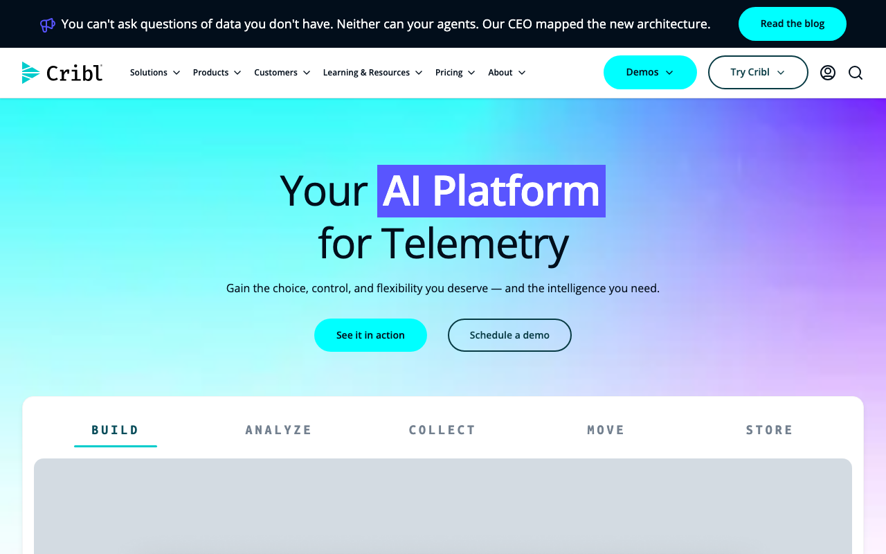 Cribl homepage