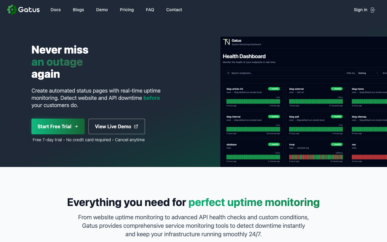 Gatus homepage