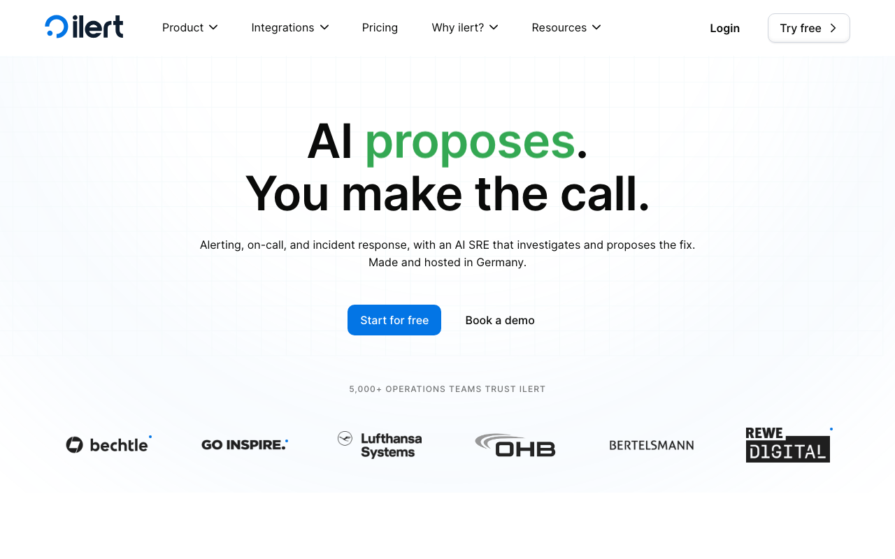ilert homepage