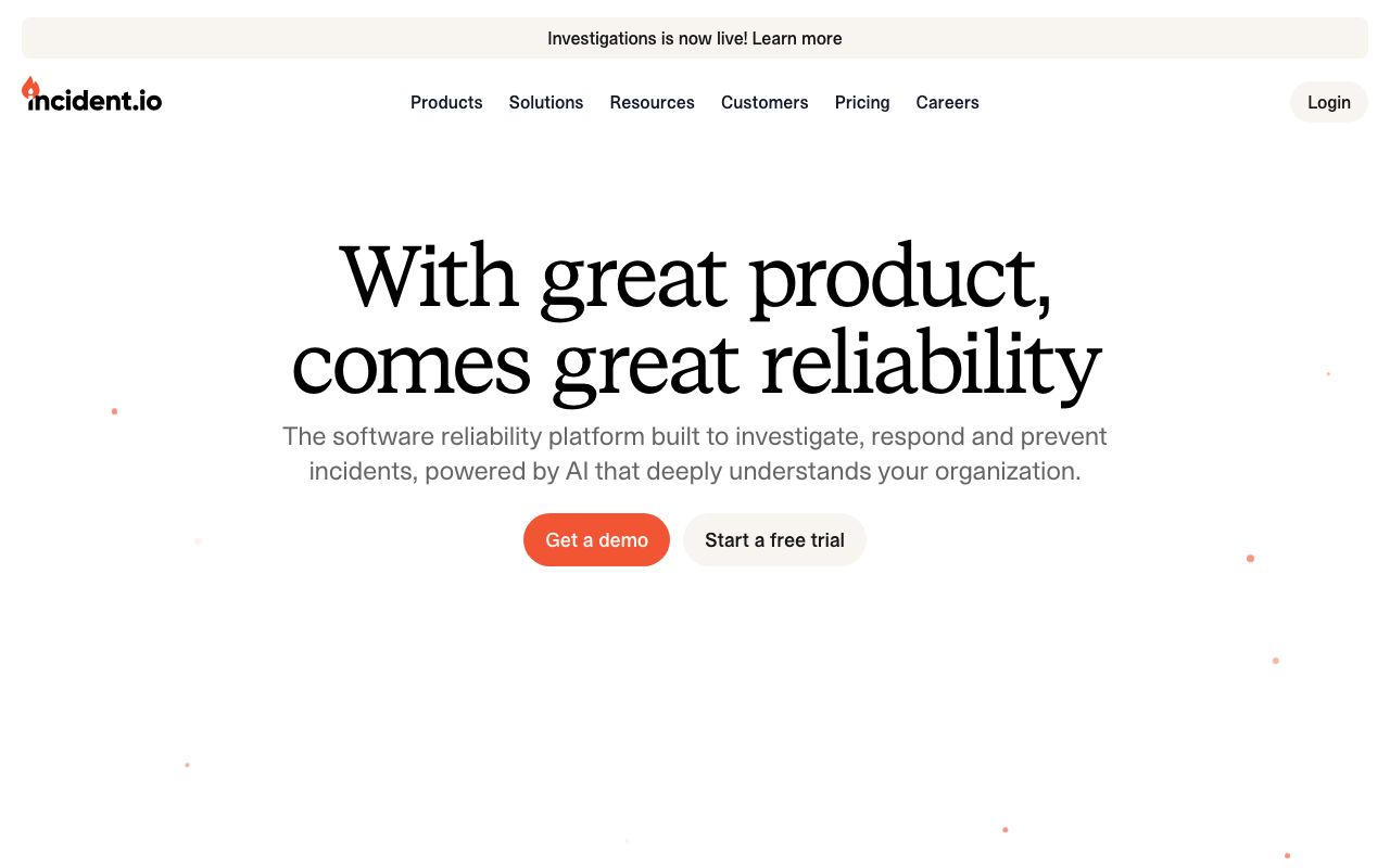 incident.io homepage