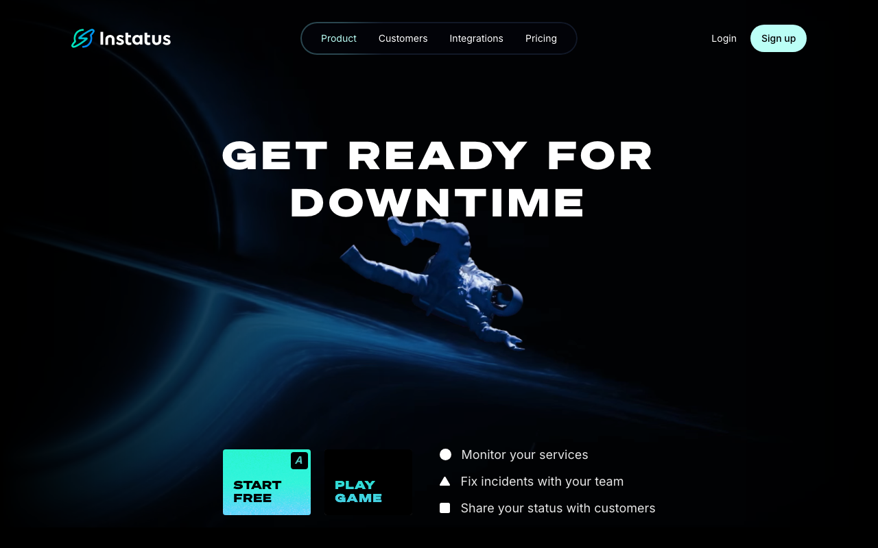 Instatus homepage