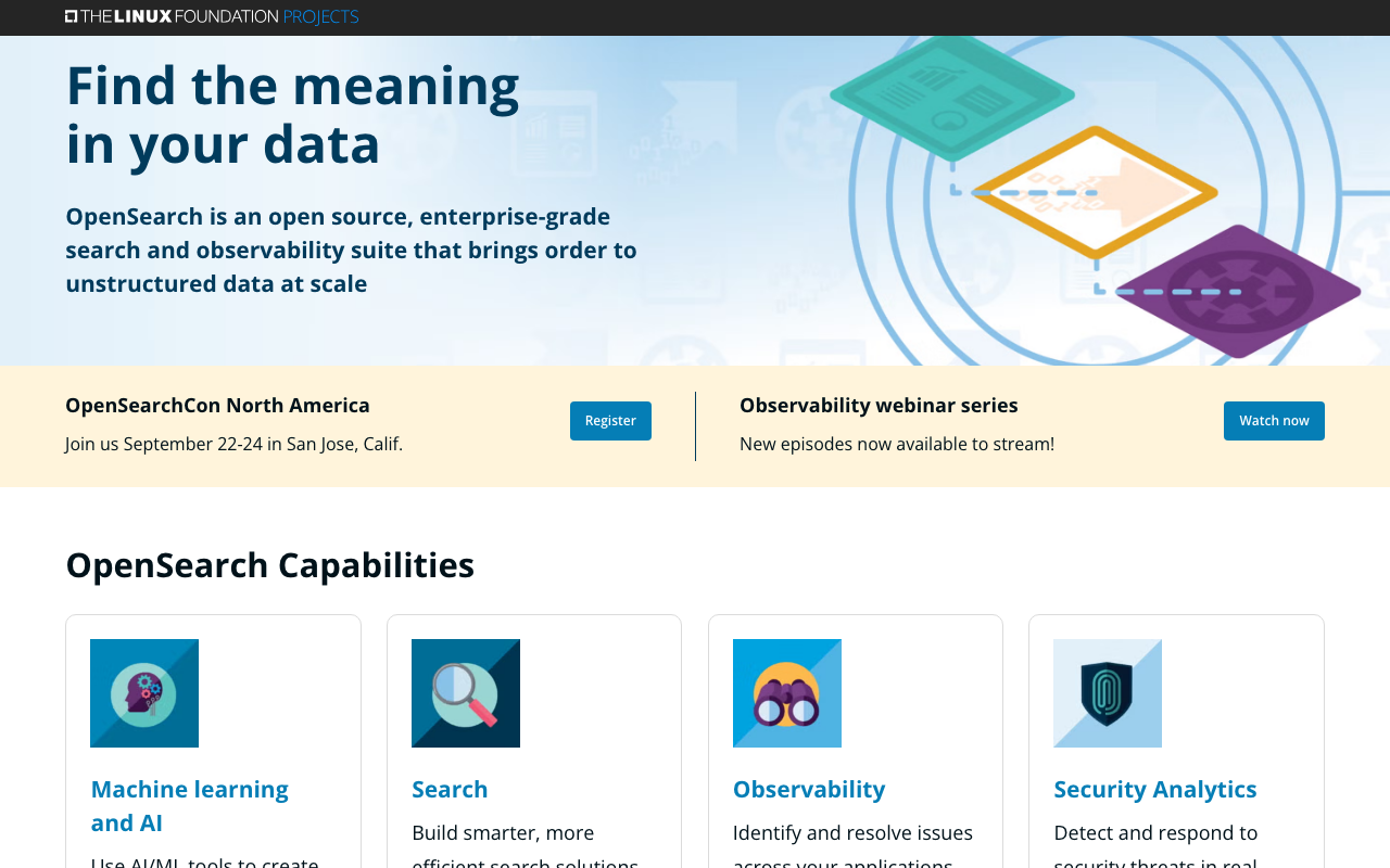 OpenSearch homepage
