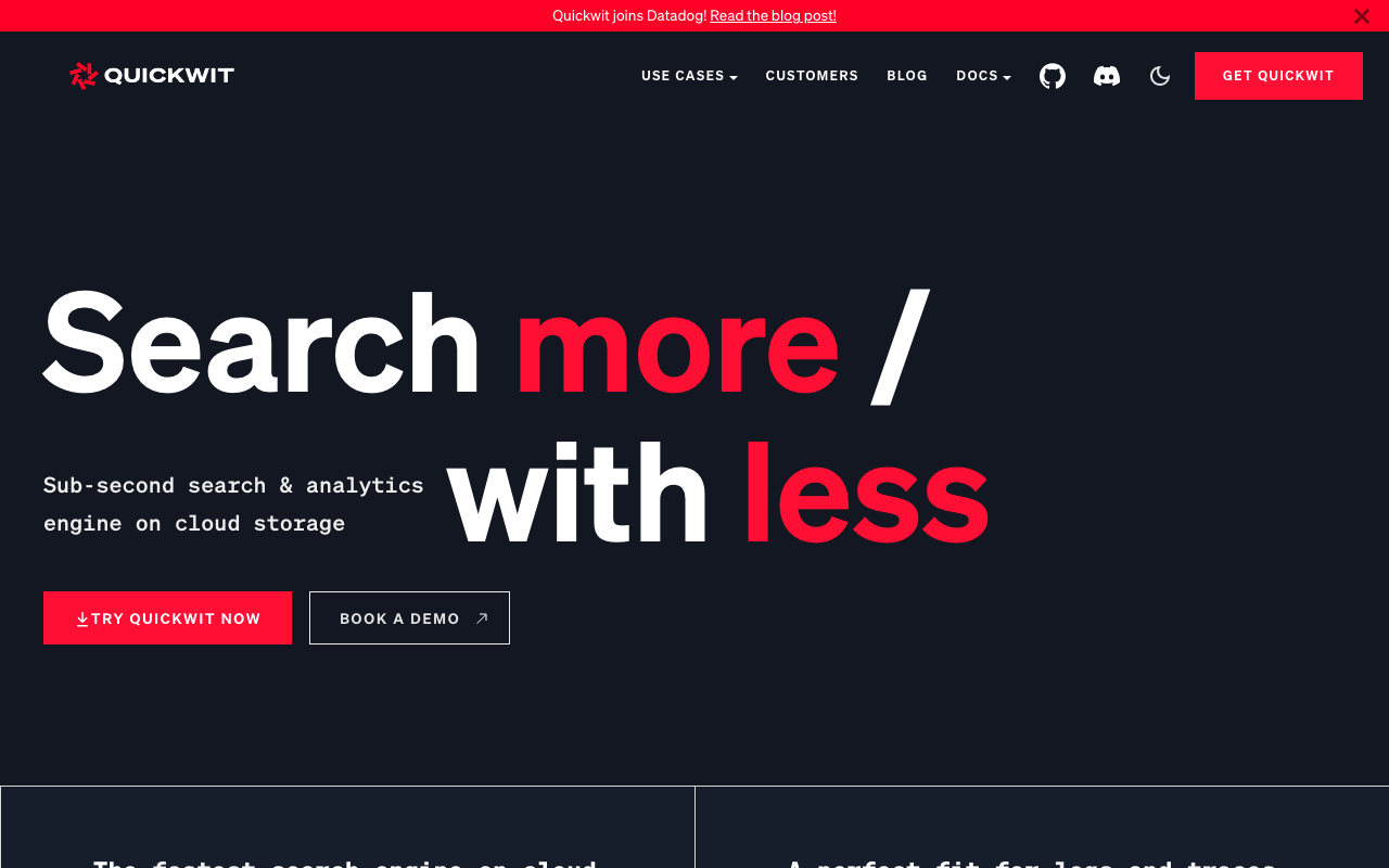 Quickwit homepage